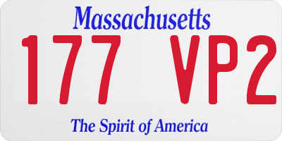 MA license plate 177VP2