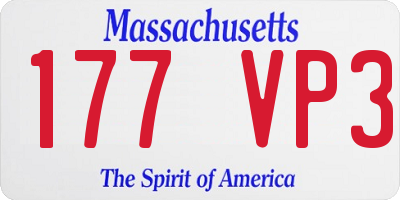 MA license plate 177VP3