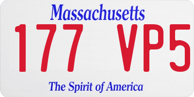 MA license plate 177VP5