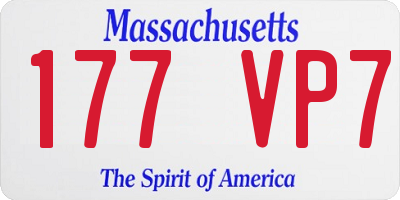 MA license plate 177VP7