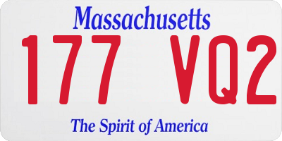MA license plate 177VQ2