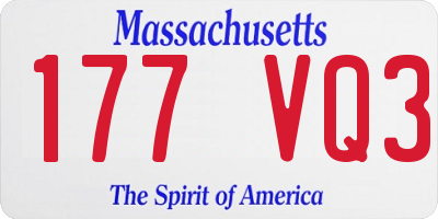 MA license plate 177VQ3