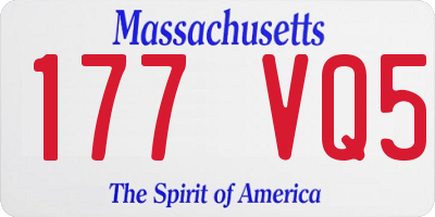 MA license plate 177VQ5