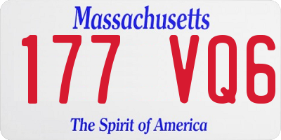 MA license plate 177VQ6