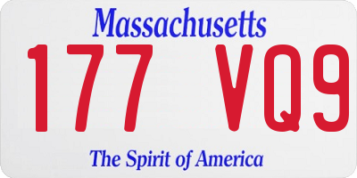MA license plate 177VQ9