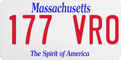MA license plate 177VR0