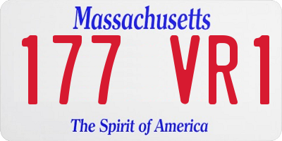 MA license plate 177VR1