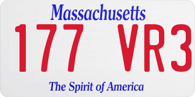 MA license plate 177VR3