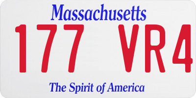 MA license plate 177VR4