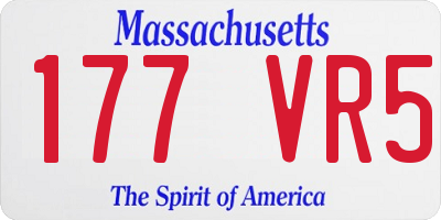 MA license plate 177VR5