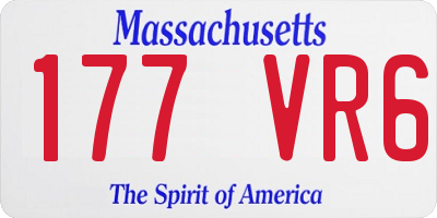 MA license plate 177VR6