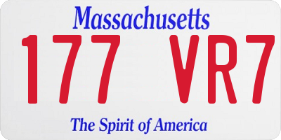 MA license plate 177VR7