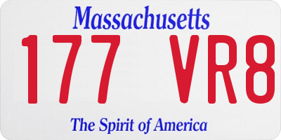 MA license plate 177VR8