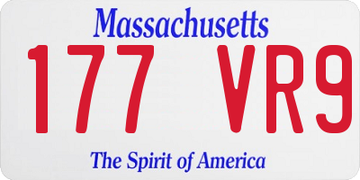 MA license plate 177VR9