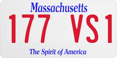 MA license plate 177VS1