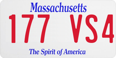 MA license plate 177VS4