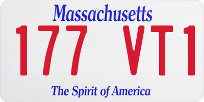 MA license plate 177VT1