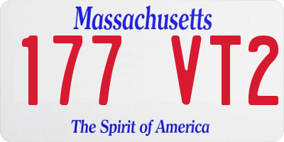 MA license plate 177VT2