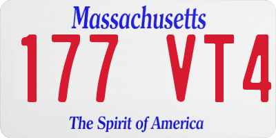 MA license plate 177VT4
