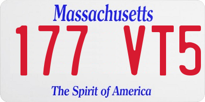 MA license plate 177VT5