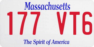 MA license plate 177VT6