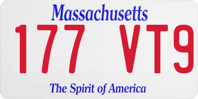 MA license plate 177VT9