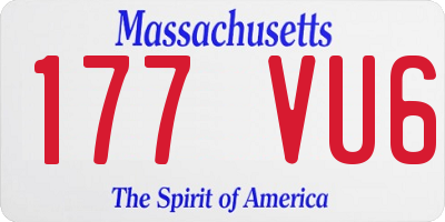 MA license plate 177VU6