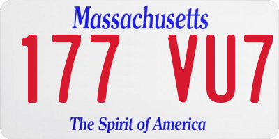 MA license plate 177VU7