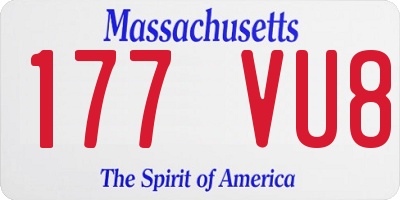 MA license plate 177VU8