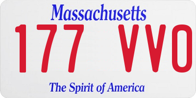 MA license plate 177VV0