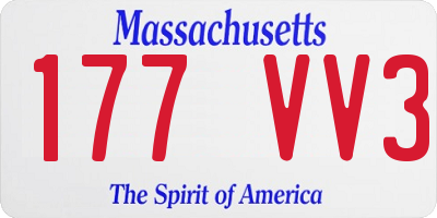 MA license plate 177VV3