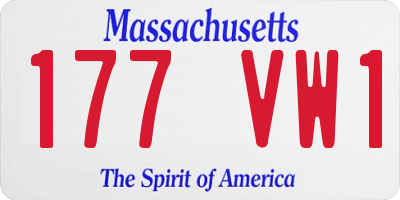 MA license plate 177VW1