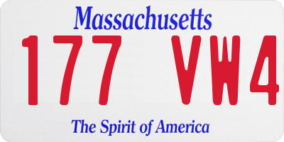 MA license plate 177VW4