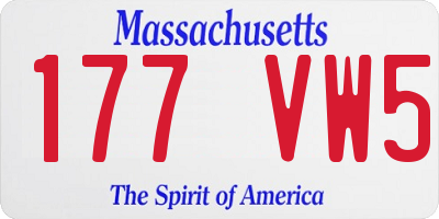 MA license plate 177VW5