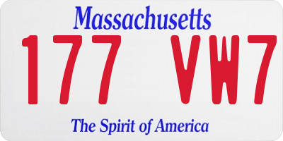 MA license plate 177VW7