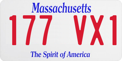 MA license plate 177VX1