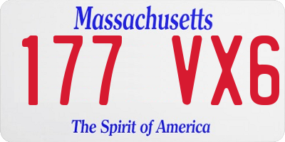 MA license plate 177VX6