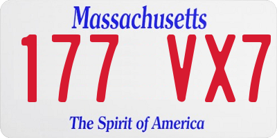 MA license plate 177VX7