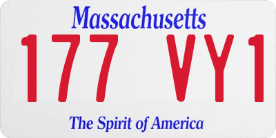 MA license plate 177VY1