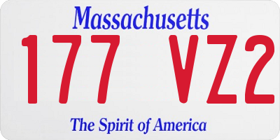 MA license plate 177VZ2