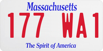 MA license plate 177WA1