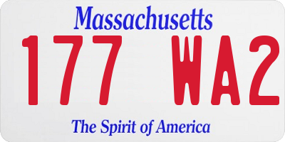 MA license plate 177WA2