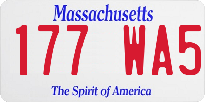 MA license plate 177WA5