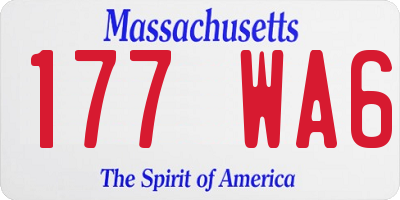 MA license plate 177WA6