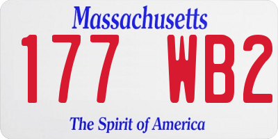 MA license plate 177WB2