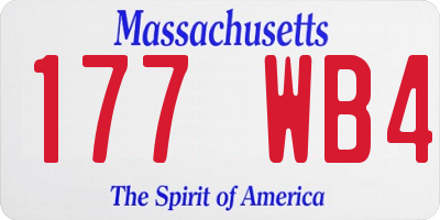 MA license plate 177WB4