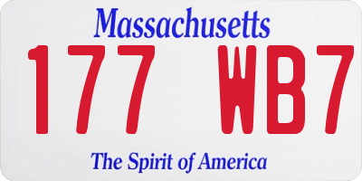MA license plate 177WB7