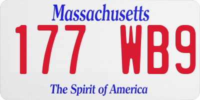 MA license plate 177WB9