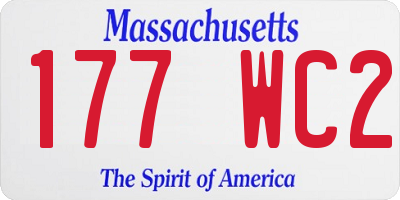 MA license plate 177WC2