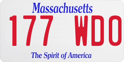 MA license plate 177WD0